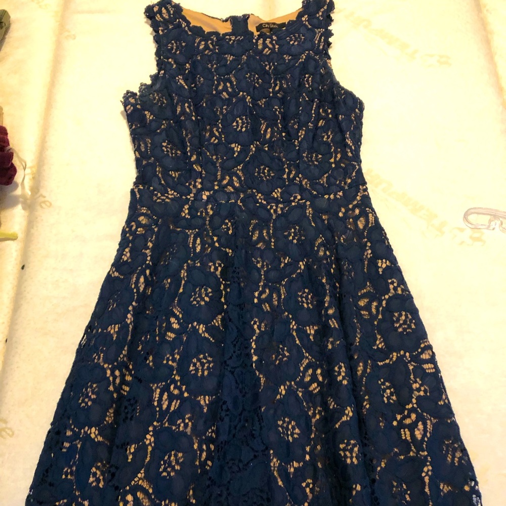 Blue floral dress